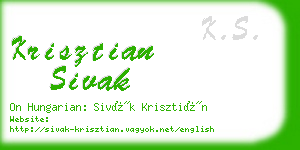 krisztian sivak business card